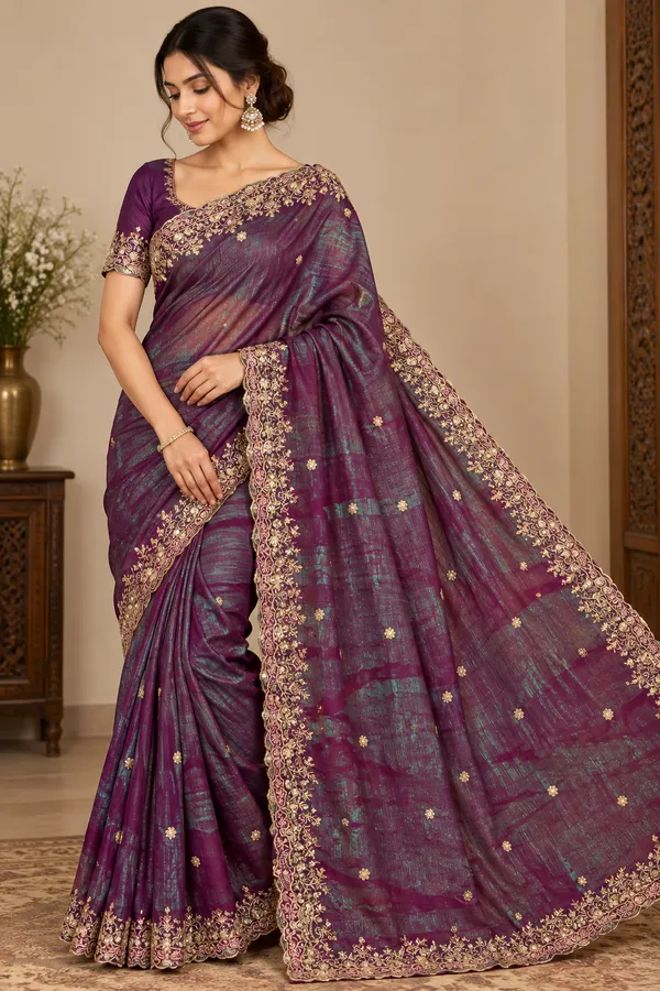 Purple_Saree_Georgette_For_women