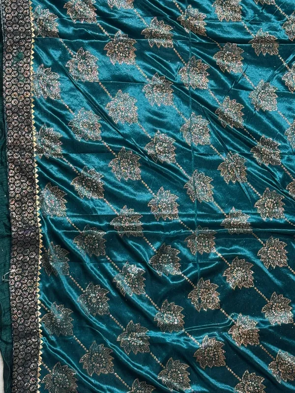 Teal_Embroidered_Saree_for_Women