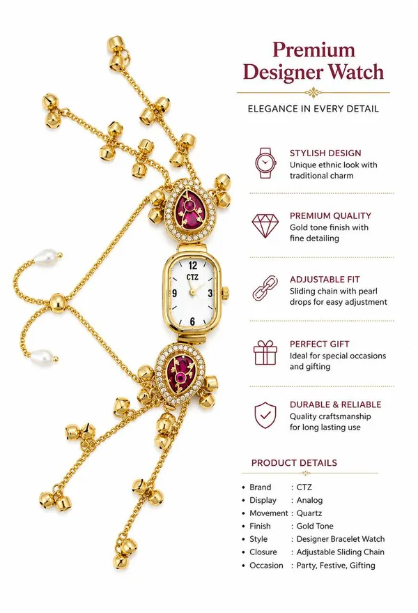 Gold-Plated_Kashmiri_Kundan_Bracelet_Watch_for_Women_|_Traditional_Indian_Fusion_Bridal_Timepiece_with_Ghungroo_&_Pearl_Accents
