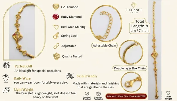 Gold_Tone_CZ_Ruby_Bracelet_for_Women
