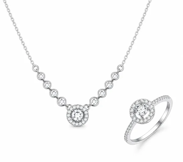 Premium_Silver_Plated_American_Diamond_Halo_Pendant_Necklace_and_Matching_Ring_Jewellery_Set_for_Women