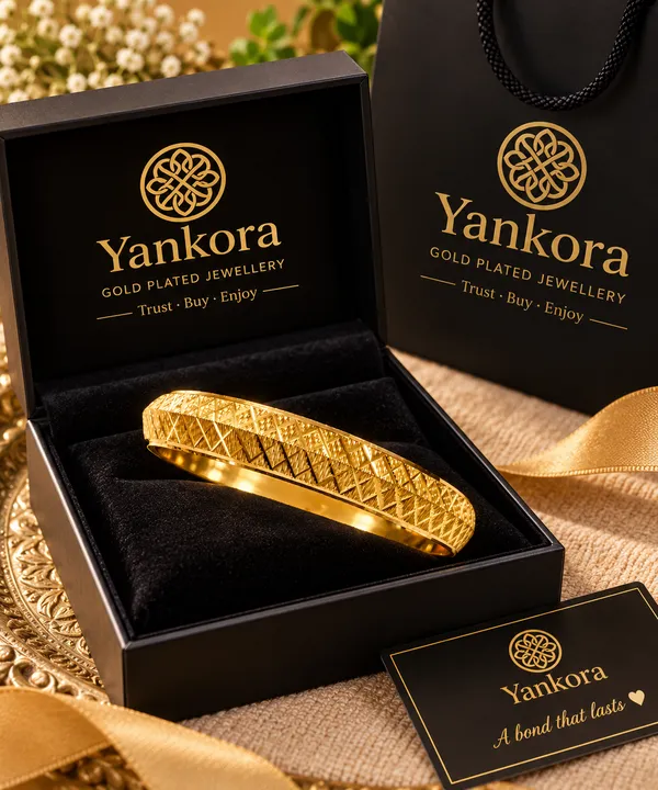 Gold_Tone_Textured_Bangle_for_Women