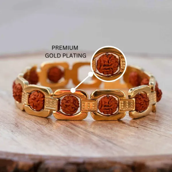 Gold_Tone_Rudraksha_Link_Bracelet_for_Men