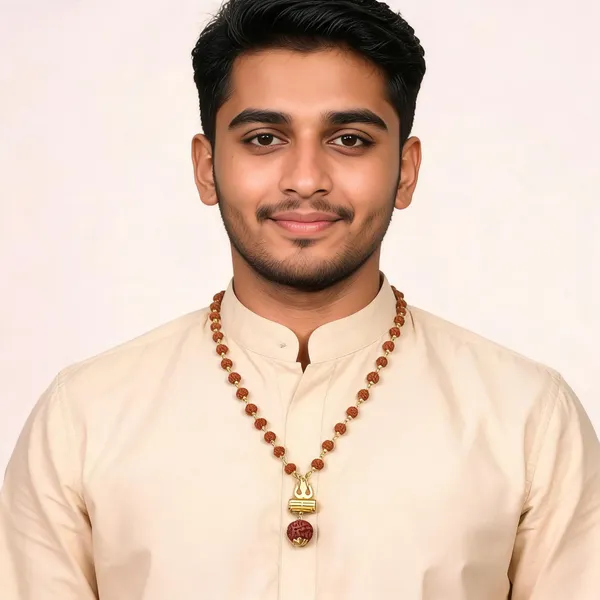 Gold_Alloy_Rudraksha_Trishul_Mala_Necklace_For_Men