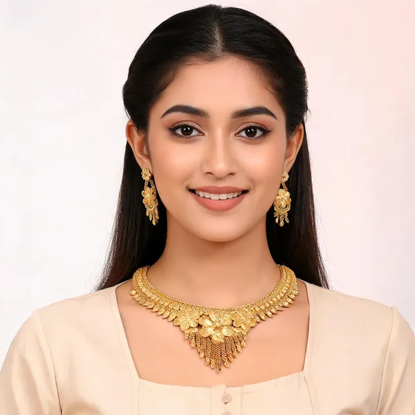 Gold_Alloy_Floral_Layered_Traditional_Necklace_Set_For_Women