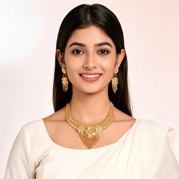 Gold_Alloy_Floral_Layered_Traditional_Necklace_Set_For_Women