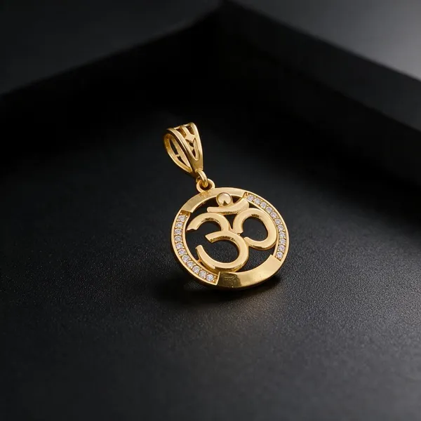 Gold__Om_Symbol_Stone_Pendant_For_Unisex