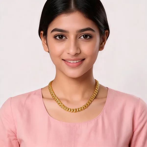 Gold_Alloy_Woven_Chain_Necklace_For_Women