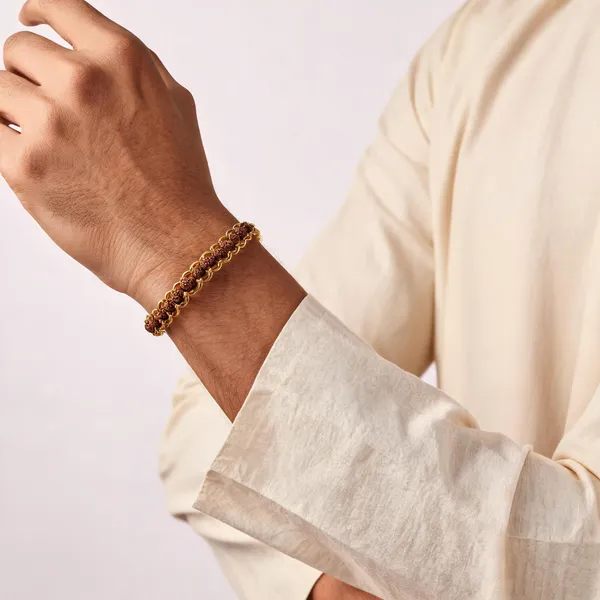 Gold_Alloy_Rudraksha_Beaded_Bracelet_For_Men
