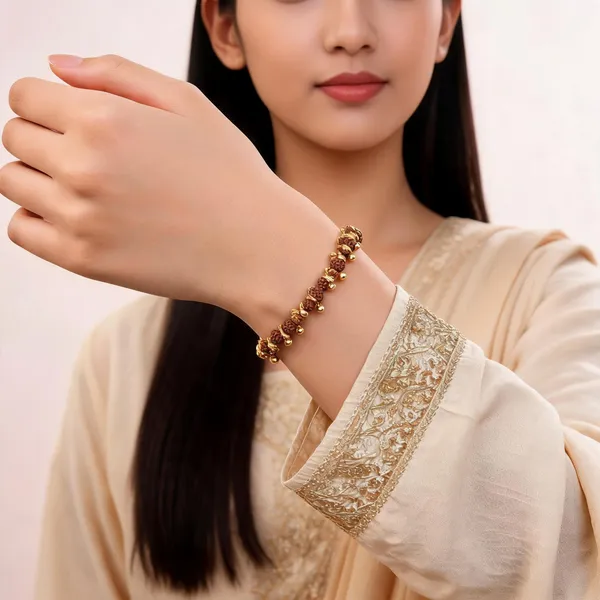 Gold_Alloy_Rudraksha_Beaded_Bracelet_For_Women