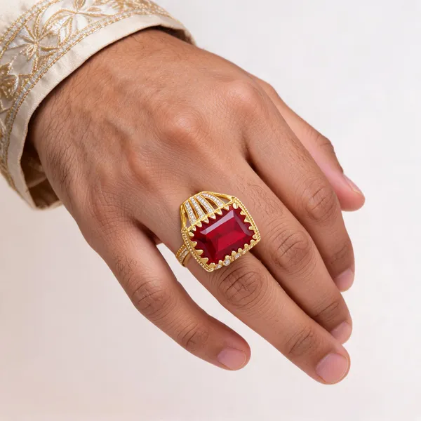 Red_Gold_Alloy_Gemstone_Signet_Ring_For_Men