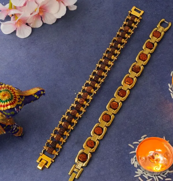 Gold_Tone_Rudraksha_Bead_Bracelet_Pair_for_Men