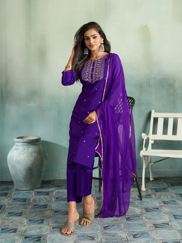 Purple_Cotton_Silk_Straight_Embroidered_Kurta_Set_With_Dupatta_For_Women