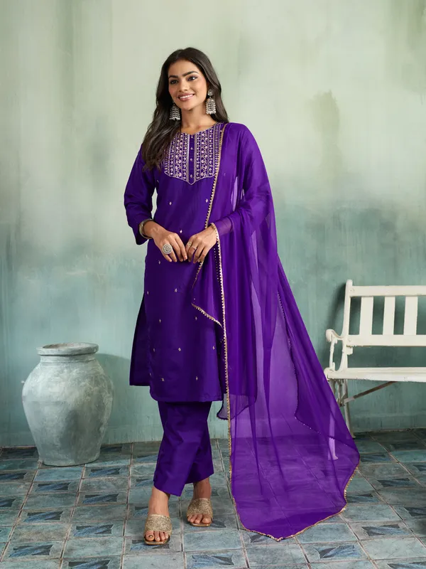Purple_Cotton_Silk_Straight_Embroidered_Kurta_Set_With_Dupatta_For_Women