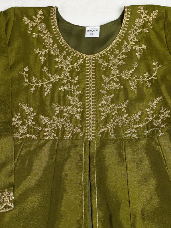 Olive_Cotton_Silk_Straight_Embroidered_Kurta_Set_For_Women