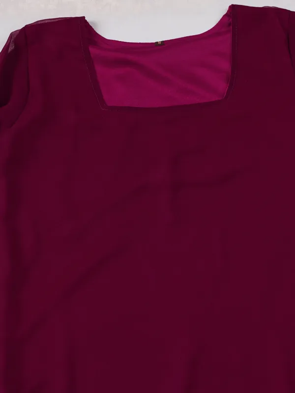 Maroon_Cotton_Silk_Square_Neck_Kurta_Set_With_Sharara_And_Dupatta_For_Women