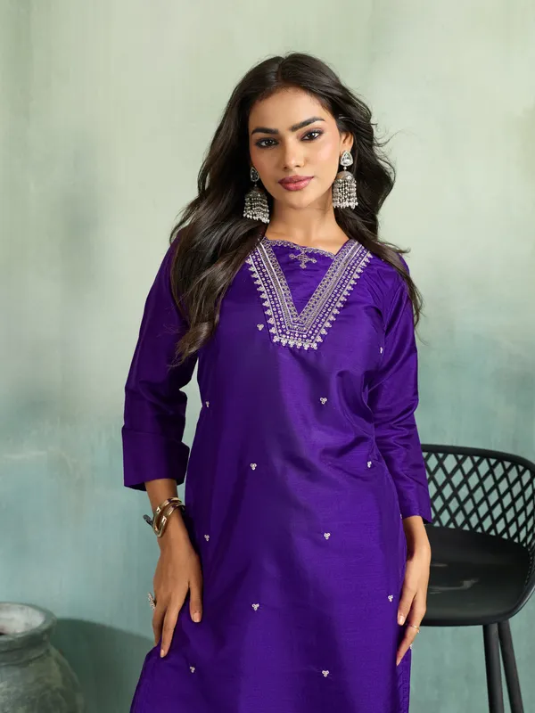 Purple_Cotton_Silk_Straight_Kurta_Set_With_Palazzo_And_Dupatta_For_Women