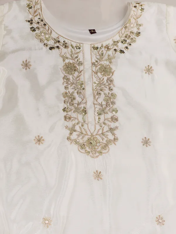 White_And_Black_Cotton_Silk_Straight_Kurta_Set_With_Sharara_And_Dupatta_For_Women