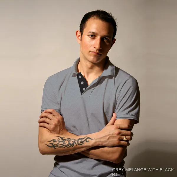 Grey_Melange_Polo_T-Shirt_for_Men