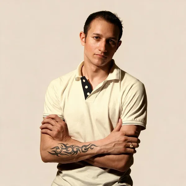 Cream_Cotton_Regular_Fit_Polo_T-Shirt_For_Men
