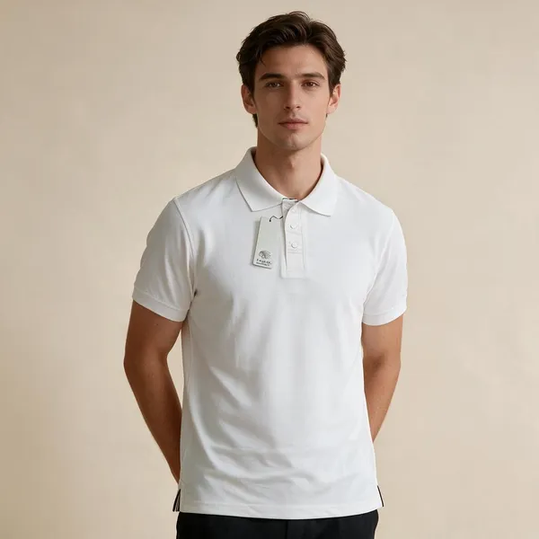 White_Cotton_Regular_Fit_Polo_T-Shirt_For_Men