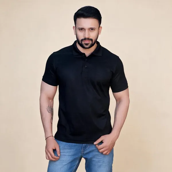 Black_Cotton_Regular_Fit_Polo_T-Shirt_For_Men
