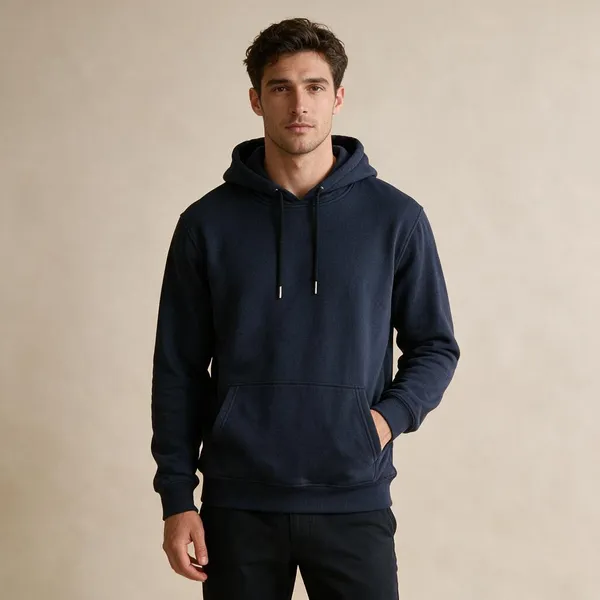 Navy_Cotton-Blend_Relaxed_Fit_Pullover_Hoodie_For_Men