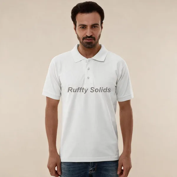 White_Cotton_Regular_Fit_Polo_T-Shirt_For_Men