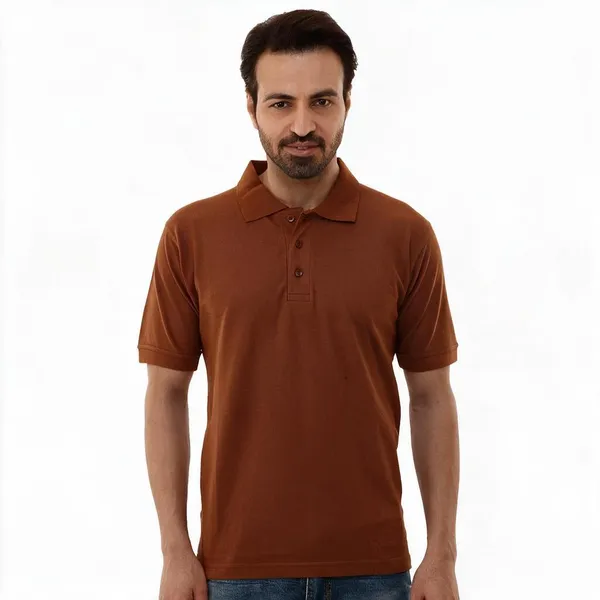 Brown_Cotton_Regular_Fit_Polo_T-Shirt_For_Men