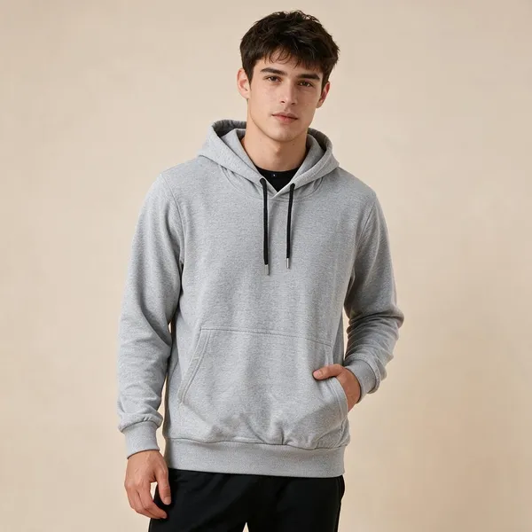 Grey_Cotton-Polyester_Relaxed_Fit_Hooded_Sweatshirt_For_Men