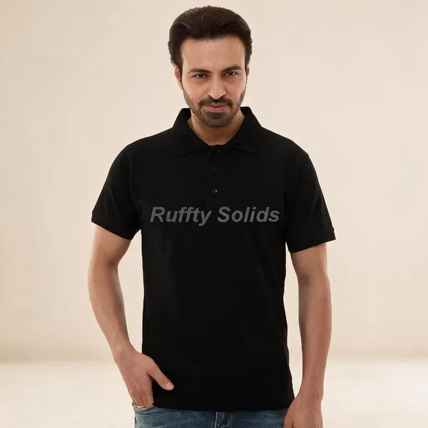 Black_Cotton_Solid_Polo_T-Shirt_For_Men