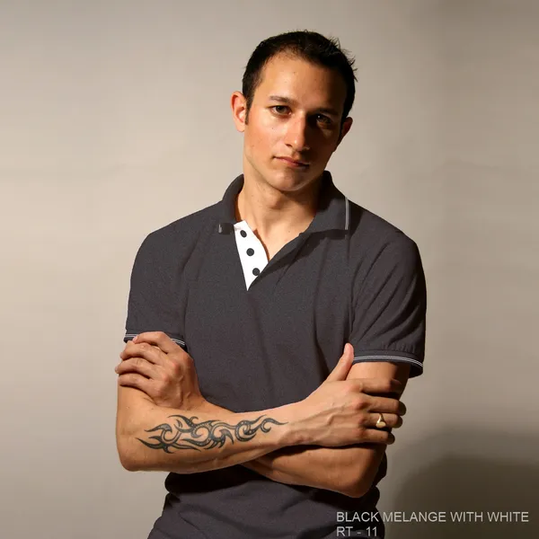 Black_Melange_Polo_T-Shirt_for_Men