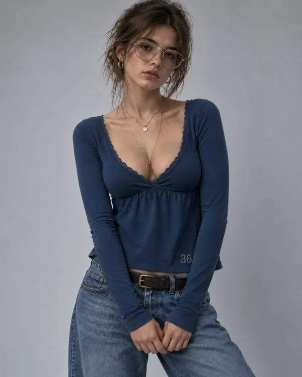 Navy_Blue_Full_Sleeve_Fitted_Top_for_Women