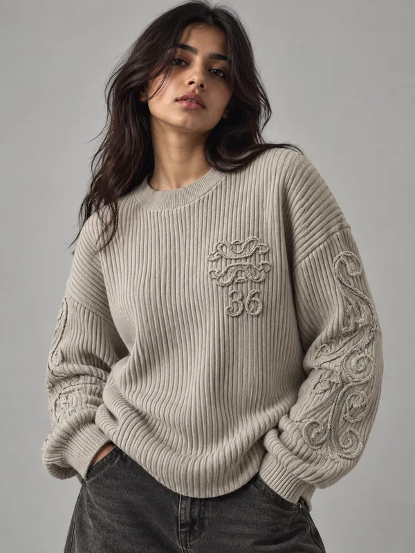 Beige_Ribbed_Knit_Pullover_Sweater_for_Women