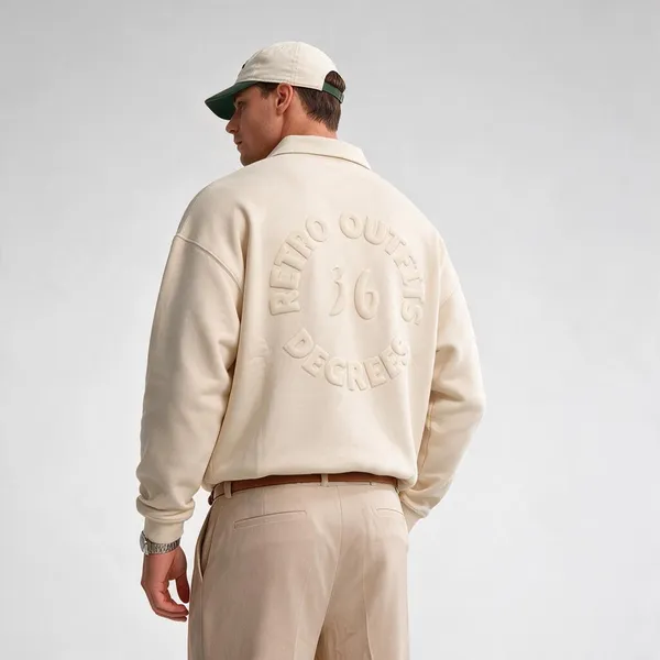 Cream_Quarter_Zip_Sweatshirt_for_Men