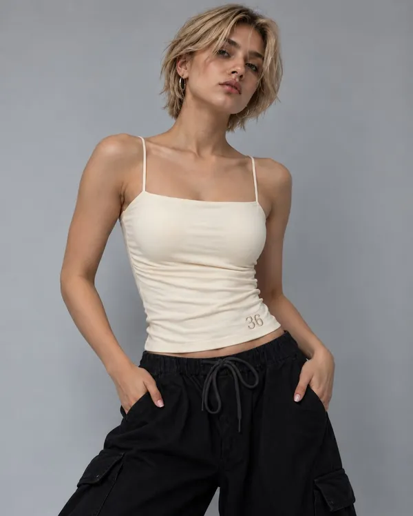 Cream_Spaghetti_Strap_Camisole_Top_for_Women