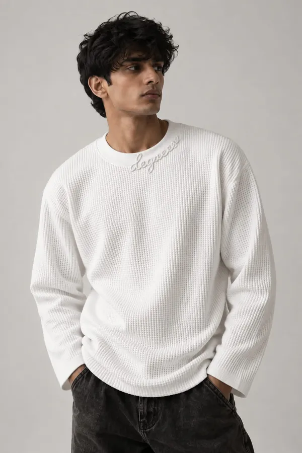White_Knit_Regular_Fit_Sweater_for_Men