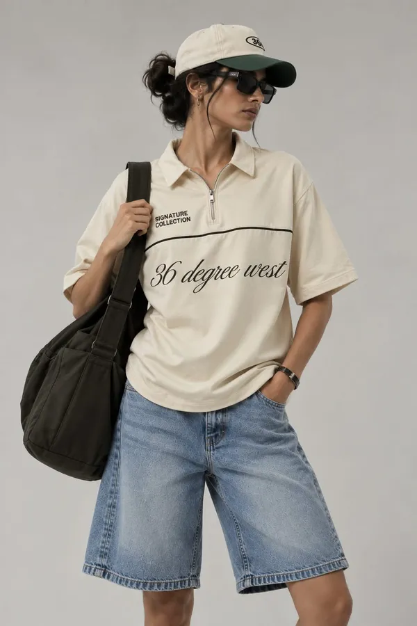 Off_White_Regular_Fit_Half-Zip_Polo_T-Shirt_for_Women