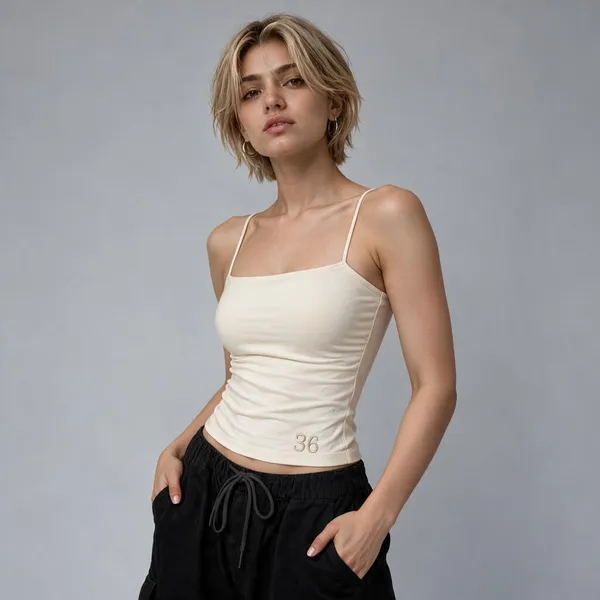 Cream_Spaghetti_Strap_Camisole_Top_for_Women
