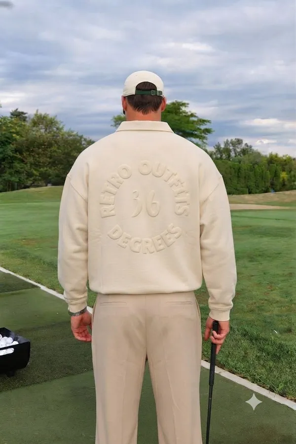 Cream_Quarter_Zip_Sweatshirt_for_Men