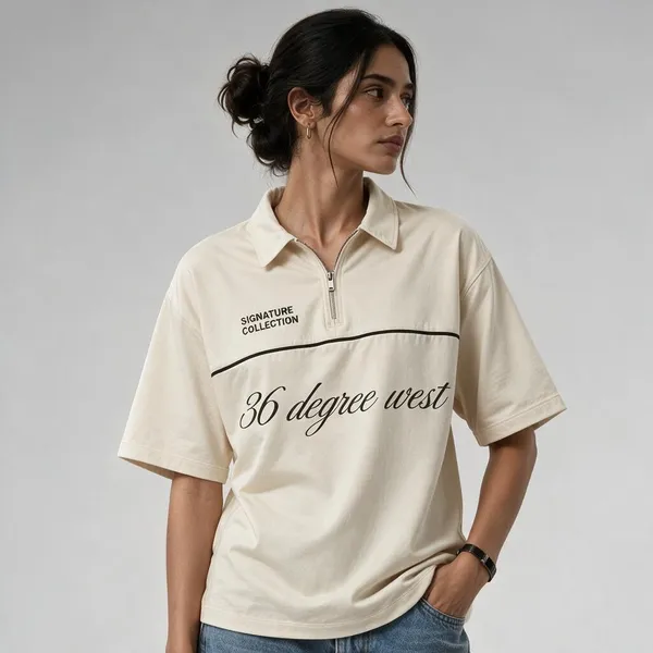 Off_White_Regular_Fit_Half-Zip_Polo_T-Shirt_for_Women