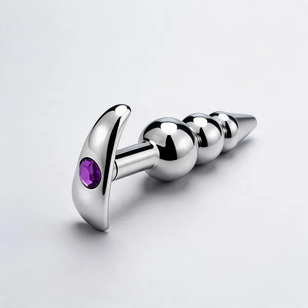 Premium_Stainless_Steel_Anal_Bead_Plug_with_Curved_Decorative_Handle_and_Purple_Gemstone
