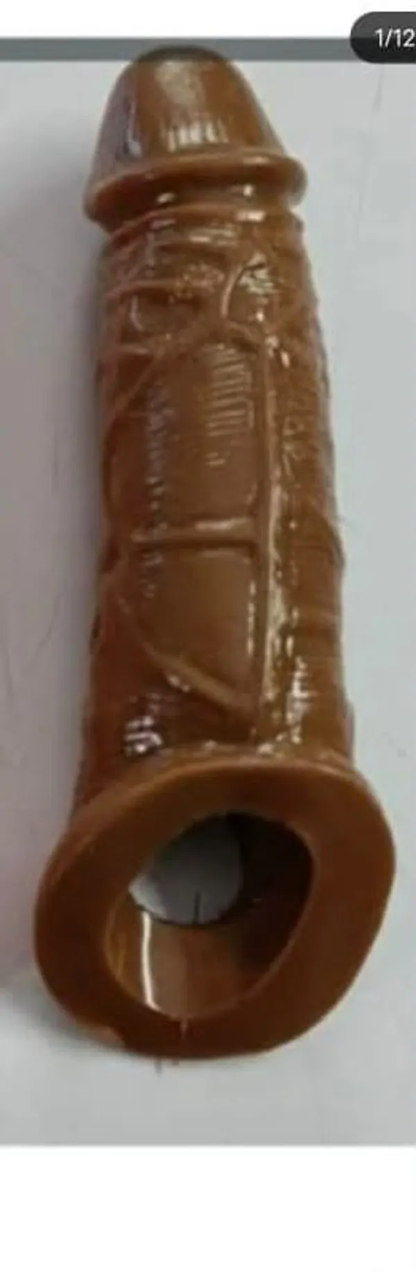 Realistic_Brown_Silicone_Wearable_Adult_Accessory_with_Textured_Design_and_Open-Loop_Base