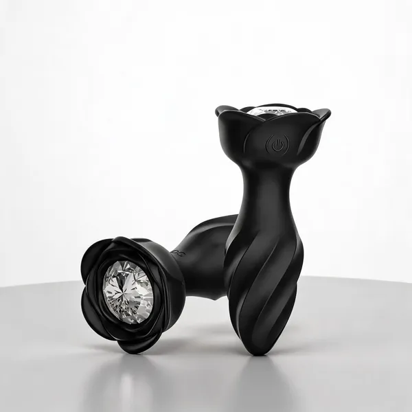 Black_Rechargeable_Personal_Massager_with_Elegant_Crystal-Style_Decorative_Design