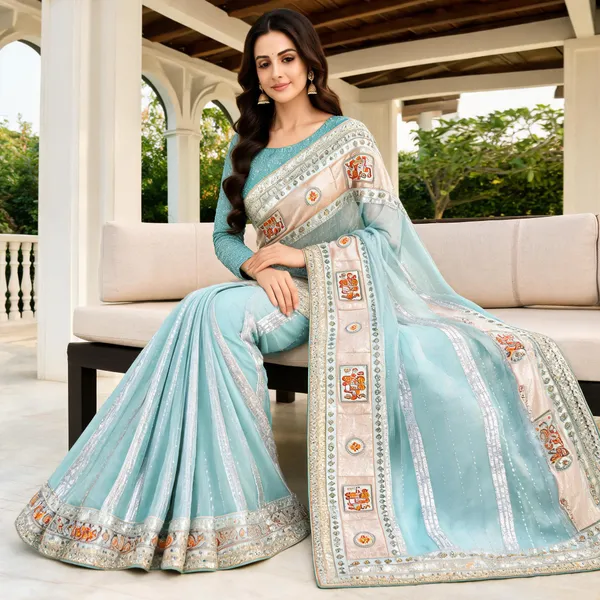 Pastel_Blue_Net_Embroidered_Saree_For_Women
