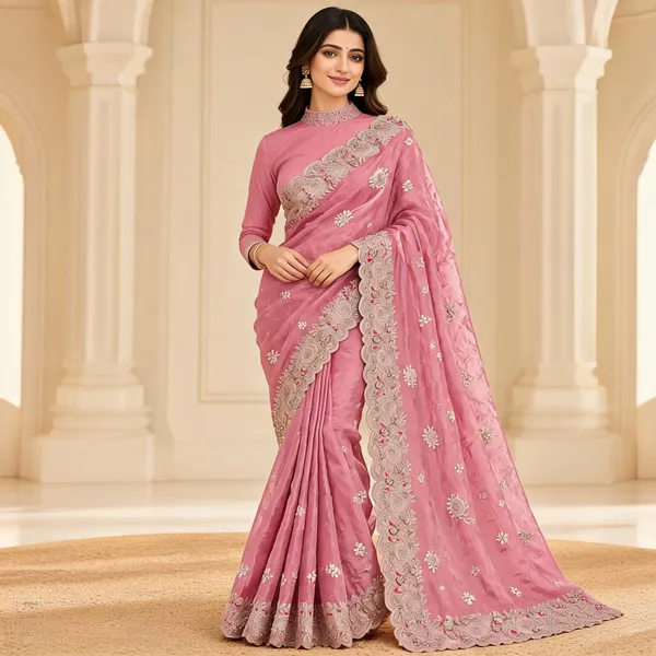 Pink_Zimmi_Zoo_Sheer_Gold_Embroidered_Saree_For_Women