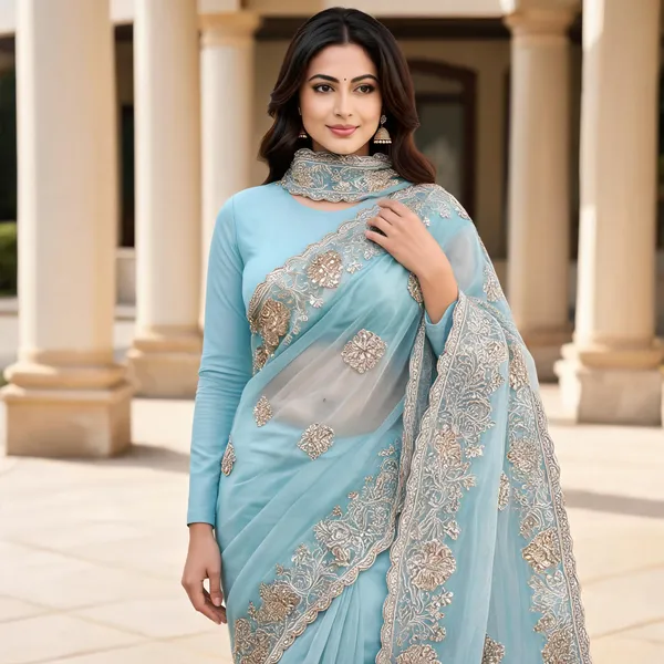 Blue_Net_Embroidered_Dupatta_For_Women