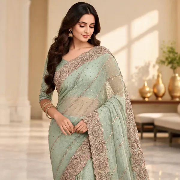 Green_Net_Embellished_Dupatta_For_Women