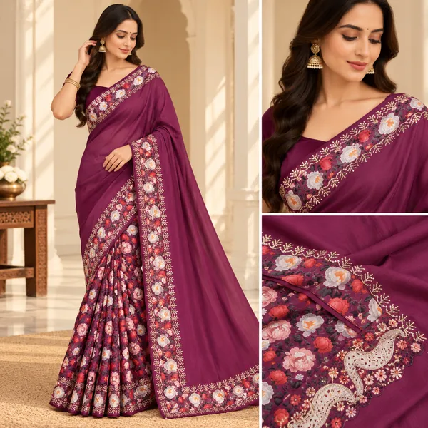 Purple_Saran_Silk_Floral_Print_Saree_For_Women