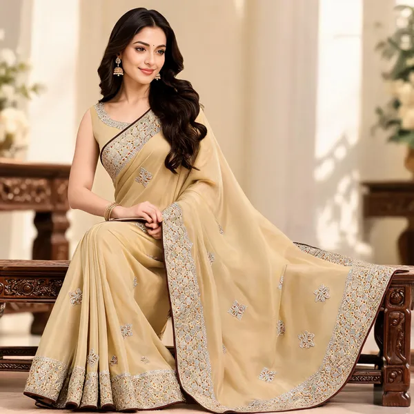 Beige_Net_Satin_Finish_Embroidered_Saree_For_Women